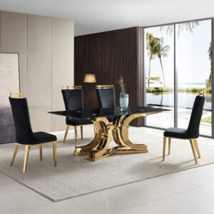 SJ1088 BLACK GLASS TABLE